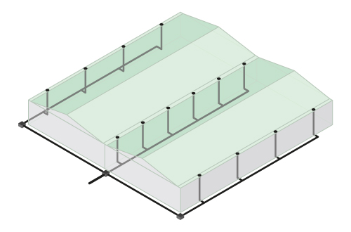 Esquema de lineas de tuberias en sistema gravitatorio convencional Esquema-lineas-de-tuberias-en-sistema-gravitatorio-convencional